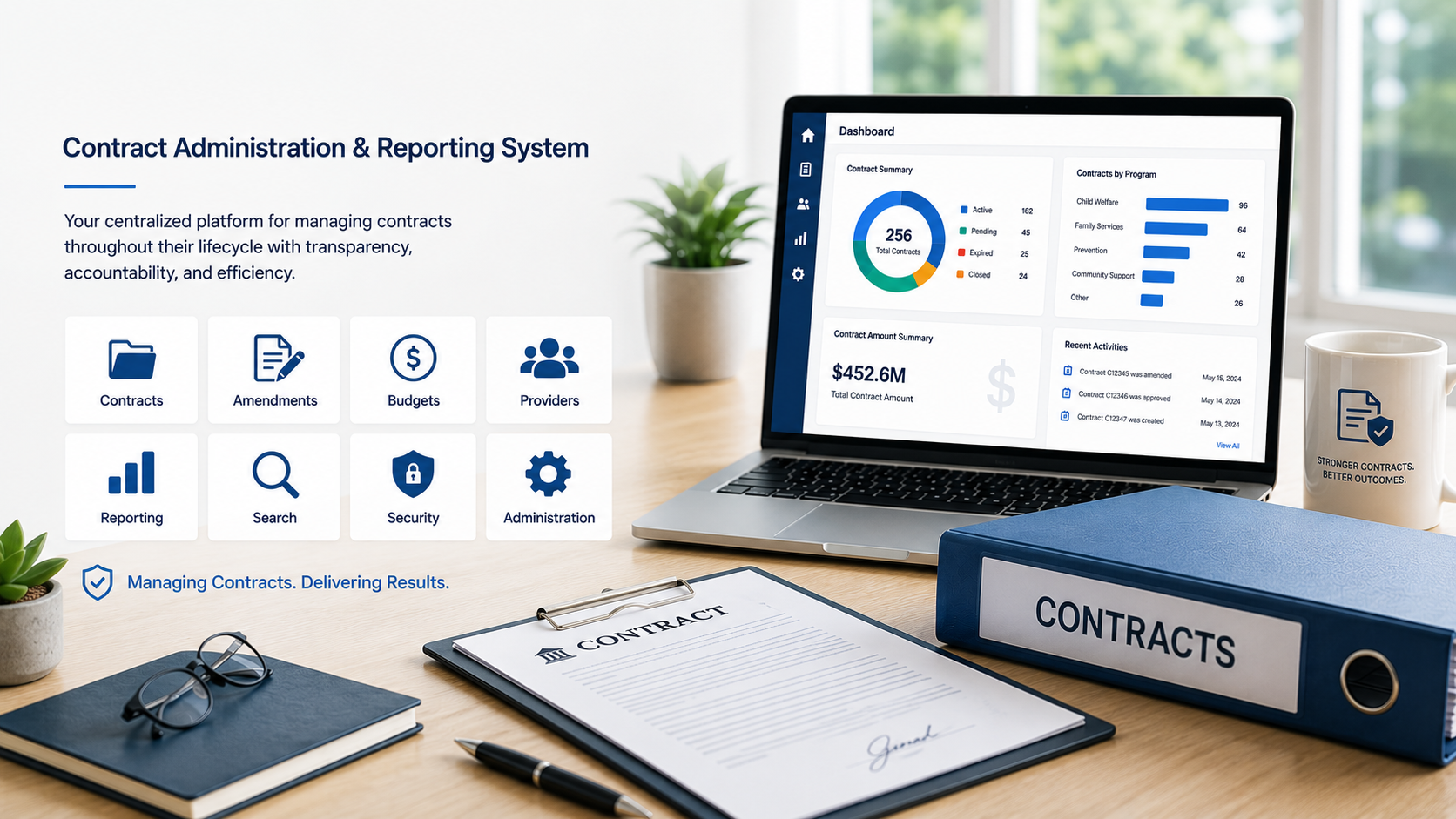 Contract Management & Repository System — your centralized platform for managing contracts throughout their lifecycle.
